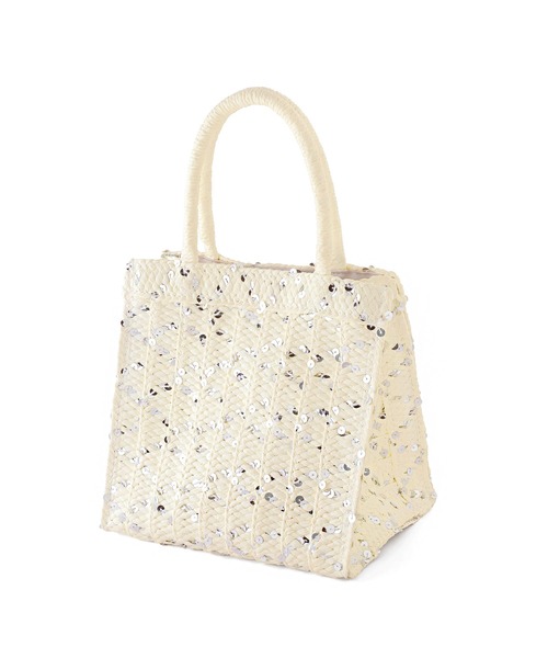 ANEMONE（アネモネ）の「スパンコールミックスかごバッグ【動画あり】（かごバッグ・レディース・アイボリー/ブラック/ベージュ・FREE）」の5枚目の写真