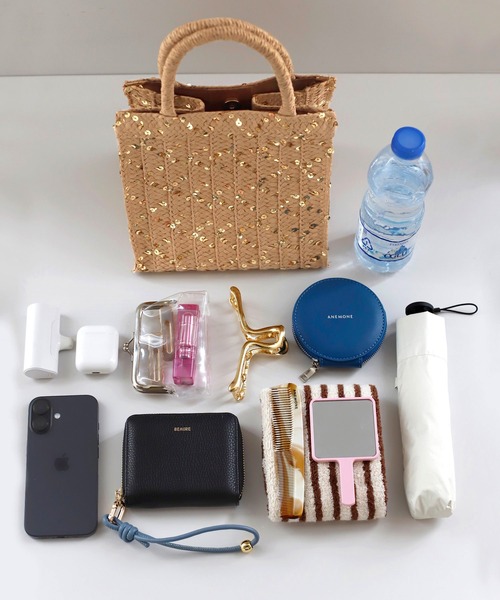 ANEMONE（アネモネ）の「スパンコールミックスかごバッグ【動画あり】（かごバッグ・レディース・アイボリー/ブラック/ベージュ・FREE）」の10枚目の写真