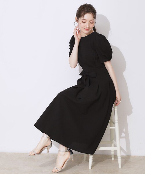 couture brooch（クチュールブローチ）の「【細見え・キレイめ】サッカータックワンピース（ワンピース・レディース・ブラウン系その他/ブルー/ブラック・40/38/42/36）」の2枚目の写真