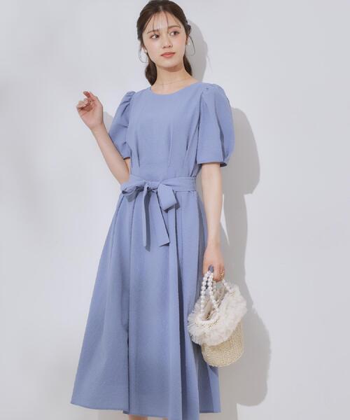 couture brooch（クチュールブローチ）の「【細見え・キレイめ】サッカータックワンピース（ワンピース・レディース・ブラウン系その他/ブルー/ブラック・40/38/42/36）」の12枚目の写真