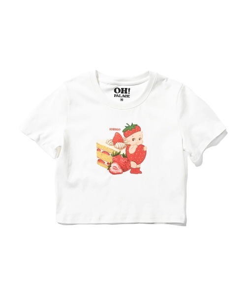 HOMEGAME(ホームゲーム)の「オーパレス【OH!PALACE】- キューピーTシャツ【ICHIGO 02 CROPPED TEE】(Tシャツ/カットソー・レディース・ホワイト・LARGE/MEDIUM/SMALL)」の1枚目の写真