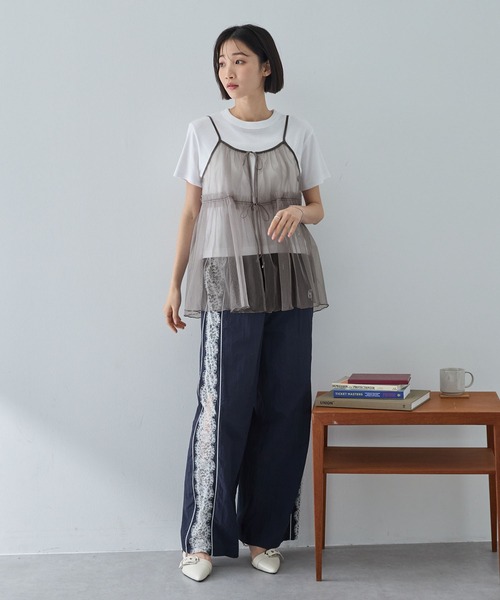 paloma wool ライトブルー リブ編み キャミソール 3色展開】「Elcamino」マーブル コットンニット キャミソール