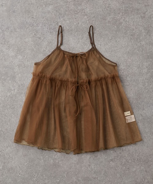 2WAYラメリボンチュールフリルキャミソール MONO-MART│MONO-MART