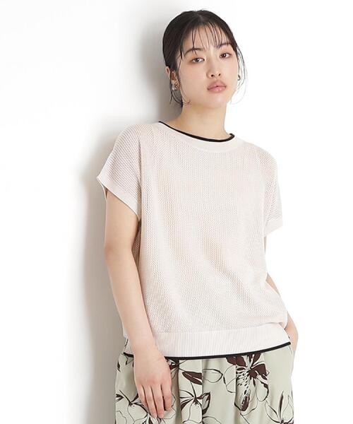 THE SHOP TK (ザ ショップ ティーケー )の「フレンチスリーブメッシュニットタンクセット【洗える】(その他トップス・レディース・ブラック/アイボリー/ライトブルー/ブラウン系その他・13/12)」の5枚目の写真