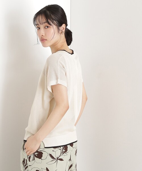 THE SHOP TK (ザ ショップ ティーケー )の「フレンチスリーブメッシュニットタンクセット【洗える】(その他トップス・レディース・ブラック/アイボリー/ライトブルー/ブラウン系その他・13/12)」の6枚目の写真