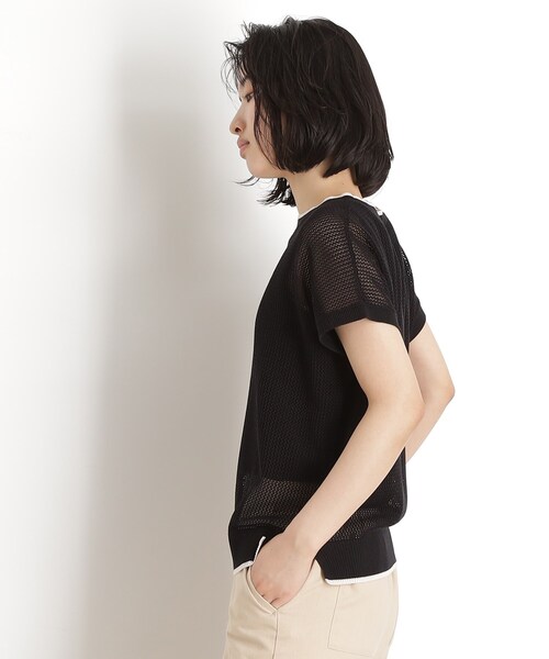 THE SHOP TK (ザ ショップ ティーケー )の「フレンチスリーブメッシュニットタンクセット【洗える】(その他トップス・レディース・ブラック/アイボリー/ライトブルー/ブラウン系その他・13/12)」の10枚目の写真