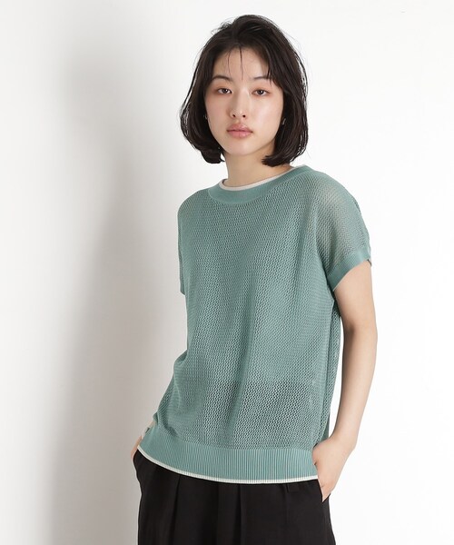 THE SHOP TK (ザ ショップ ティーケー )の「フレンチスリーブメッシュニットタンクセット【洗える】(その他トップス・レディース・ブラック/アイボリー/ライトブルー/ブラウン系その他・13/12)」の19枚目の写真