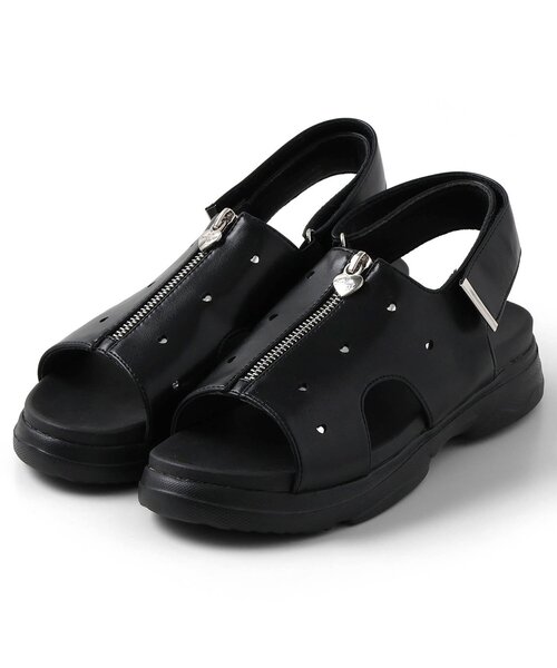 algy（アルジー）の「ハートチャーム飾りジップサンダル（サンダル・キッズ・シルバー/オフホワイト/ブラック・21/23/24/22/20）」の8枚目の写真