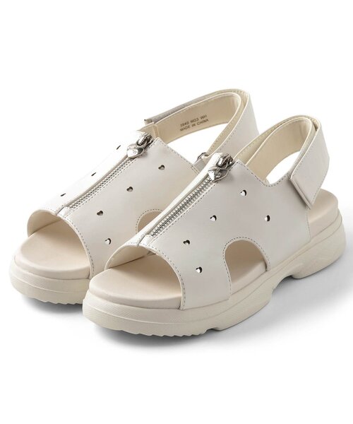 algy（アルジー）の「ハートチャーム飾りジップサンダル（サンダル・キッズ・シルバー/オフホワイト/ブラック・21/23/24/22/20）」の14枚目の写真