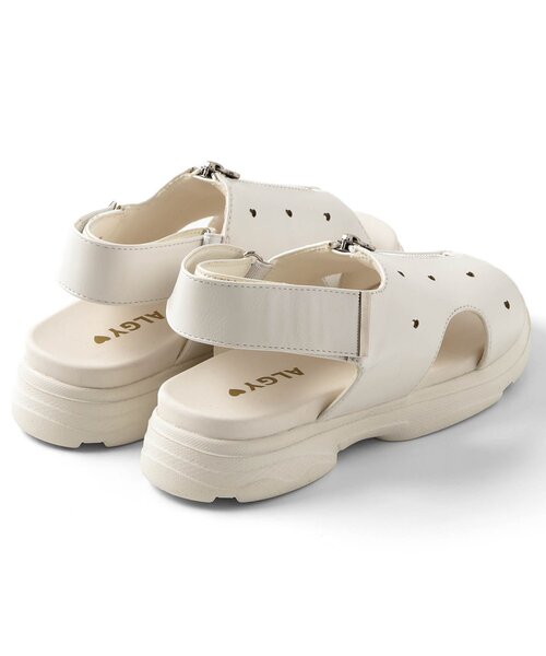 algy（アルジー）の「ハートチャーム飾りジップサンダル（サンダル・キッズ・シルバー/オフホワイト/ブラック・21/23/24/22/20）」の16枚目の写真