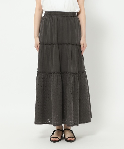 LOWRYS FARM(ローリーズファーム)の「コットンレースボリュームスカート 492791(スカート・レディース・ブラック/チャコールグレー/アイボリー・FREE)」の13枚目の写真