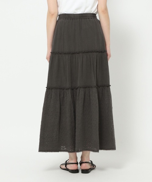 LOWRYS FARM(ローリーズファーム)の「コットンレースボリュームスカート 492791(スカート・レディース・ブラック/チャコールグレー/アイボリー・FREE)」の15枚目の写真