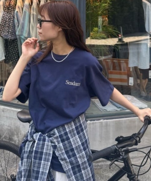 SEADAM（シーダム）の「【SEADAM】〈UNISEX〉ロゴ刺繍ワンポイントTEE（Tシャツ/カットソー・メンズ・インディゴブルー/グレー/ホワイト/ブラック・MEDIUM/LARGE/X-LARGE）」の7枚目の写真
