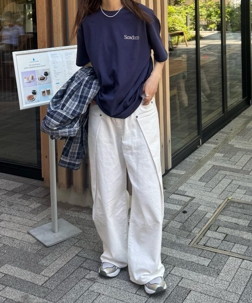 SEADAM（シーダム）の「【SEADAM】〈UNISEX〉ロゴ刺繍ワンポイントTEE（Tシャツ/カットソー・メンズ・インディゴブルー/グレー/ホワイト/ブラック・MEDIUM/LARGE/X-LARGE）」の10枚目の写真