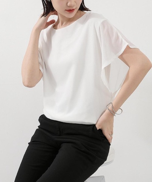 maison de LATIR(メゾンドラティール)の「バタフライスリーブシャツブラウス(シャツ/ブラウス・レディース・ホワイト/ブラック/ネイビー/ピンク/ブルー/スモークピンク・FREE)」の21枚目の写真