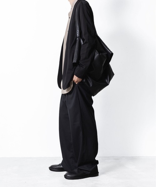 コットンダブルフェイス カラーレスカーディガン / COTTON