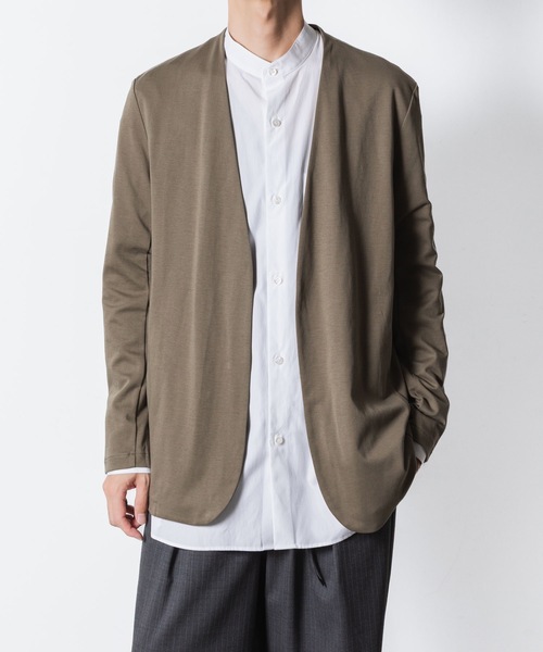 アタッチメント　コットンダブルフェイス カラーレスカーディガン ATTACHMENT（アタッチメント）の「コットンダブルフェイス