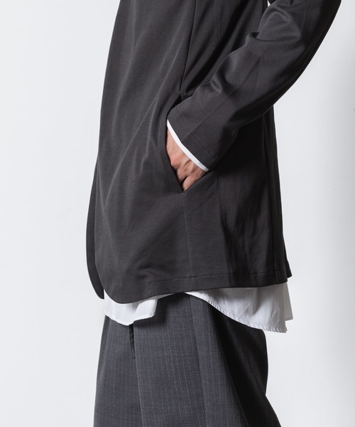 ATTACHMENT(アタッチメント)の「コットンダブルフェイス カラーレスカーディガン / COTTON DOUBLE FACE COLLARLESS CARDIGAN(カーディガン/ボレロ・メンズ・ブラック/キャメル/ダークグレー・1/3/2)」の18枚目の写真
