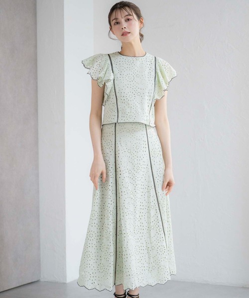 NOELA(ノエラ)の「【15周年】コットンレーススカート(スカート・レディース・オフホワイト/ベージュ/ライトグリーン・S/M)」の3枚目の写真