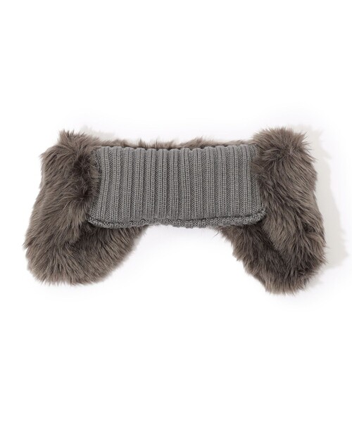 KIJIMA TAKAYUKI(キジマ タカユキ)の「KIJIMA TAKAYUKI KNIT FX FUR ERBND(ハット・メンズ・グレー/ブラック・FREE)」の2枚目の写真