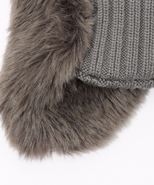 KIJIMA TAKAYUKI(キジマ タカユキ)の「KIJIMA TAKAYUKI KNIT FX FUR ERBND(ハット・メンズ・グレー/ブラック・FREE)」の5枚目の写真