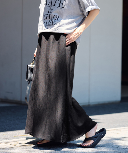 FRAMeWORK（フレームワーク）の「≪追加≫リヨセルラミーフレアスカート 2（スカート・レディース・ブラック/ホワイト/ブルー系その他/モカ・36/38/40）」の9枚目の写真