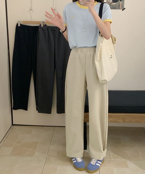 BANICO(バニコ)の「カジュアルストレートパンツ(スラックス・レディース・ブラック/ライトベージュ・LARGE/MEDIUM)」の15枚目の写真
