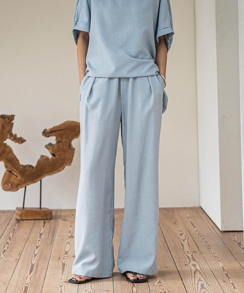 MAYSON GREY（メイソングレイ）の「タンブラーブッチャーイージーワイドパンツ≪手洗い可能 / セットアップ対応≫（その他パンツ・レディース・ブラック/グレー系その他/ブルー/チャコールグレー/ライトグレー/ブラウン・M）」の6枚目の写真