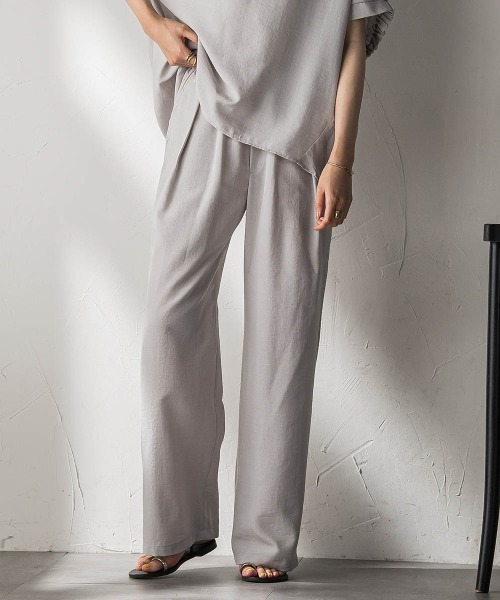 MAYSON GREY（メイソングレイ）の「タンブラーブッチャーイージーワイドパンツ≪手洗い可能 / セットアップ対応≫（その他パンツ・レディース・ブラック/グレー系その他/ブルー/チャコールグレー/ライトグレー/ブラウン・M）」の3枚目の写真