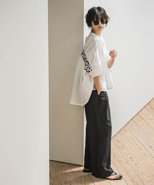 MAYSON GREY（メイソングレイ）の「タンブラーブッチャーイージーワイドパンツ≪手洗い可能 / セットアップ対応≫（その他パンツ・レディース・ブラック/グレー系その他/ブルー/チャコールグレー/ライトグレー/ブラウン・M）」の9枚目の写真