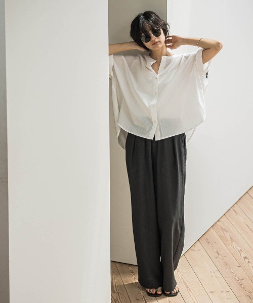 MAYSON GREY（メイソングレイ）の「タンブラーブッチャーイージーワイドパンツ≪手洗い可能 / セットアップ対応≫（その他パンツ・レディース・ブラック/グレー系その他/ブルー/チャコールグレー/ライトグレー/ブラウン・M）」の10枚目の写真