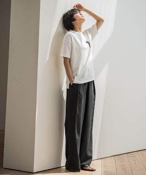 MAYSON GREY（メイソングレイ）の「タンブラーブッチャーイージーワイドパンツ≪手洗い可能 / セットアップ対応≫（その他パンツ・レディース・ブラック/グレー系その他/ブルー/チャコールグレー/ライトグレー/ブラウン・M）」の12枚目の写真