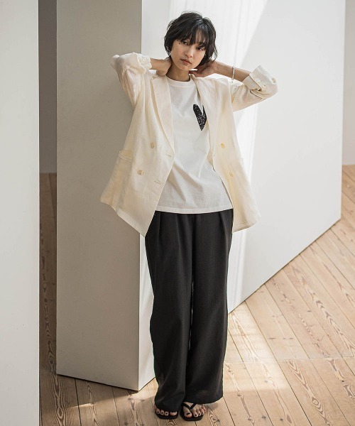 MAYSON GREY（メイソングレイ）の「タンブラーブッチャーイージーワイドパンツ≪手洗い可能 / セットアップ対応≫（その他パンツ・レディース・ブラック/グレー系その他/ブルー/チャコールグレー/ライトグレー/ブラウン・M）」の14枚目の写真