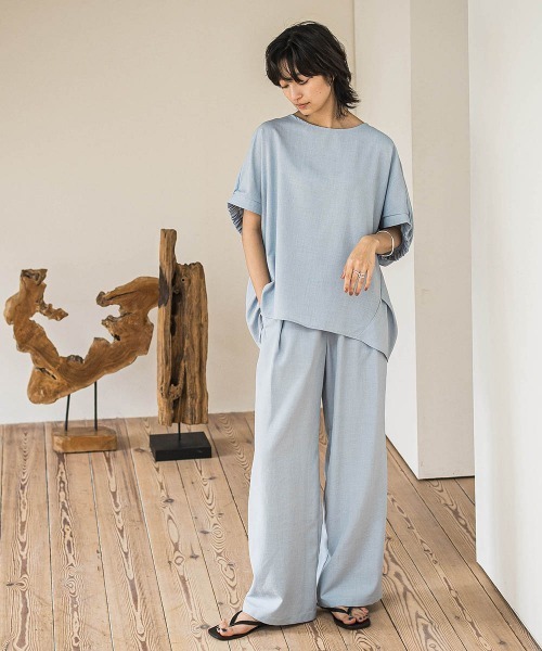 MAYSON GREY（メイソングレイ）の「タンブラーブッチャーイージーワイドパンツ≪手洗い可能 / セットアップ対応≫（その他パンツ・レディース・ブラック/グレー系その他/ブルー/チャコールグレー/ライトグレー/ブラウン・M）」の20枚目の写真