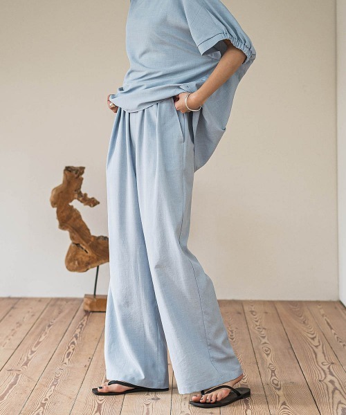 MAYSON GREY（メイソングレイ）の「タンブラーブッチャーイージーワイドパンツ≪手洗い可能 / セットアップ対応≫（その他パンツ・レディース・ブラック/グレー系その他/ブルー/チャコールグレー/ライトグレー/ブラウン・M）」の18枚目の写真