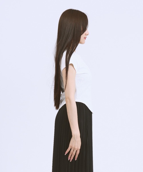 CeLess(セレス)の「Henley Neck Casual Tops / ヘンリーネックカジュアルトップス(Tシャツ/カットソー・レディース・ホワイト/ブラック・FREE)」の17枚目の写真
