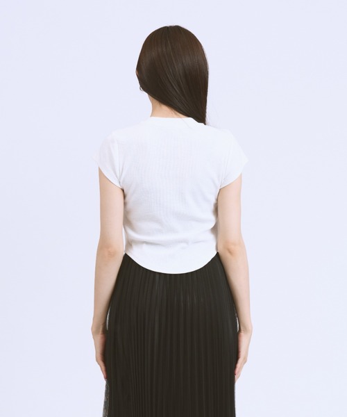 CeLess(セレス)の「Henley Neck Casual Tops / ヘンリーネックカジュアルトップス(Tシャツ/カットソー・レディース・ホワイト/ブラック・FREE)」の18枚目の写真