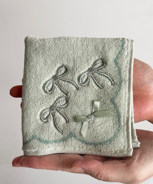 NC:リボン刺繍ハンカチ（ハンカチ/ハンドタオル）｜nicott（ニコット