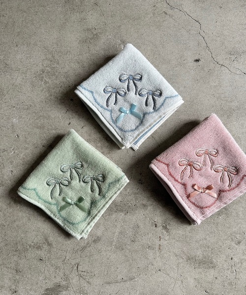 NC:リボン刺繍ハンカチ(ハンカチ/ハンドタオル)|nicott(ニコット NC:リボン刺繍ハンカチ(ハンカチ/ハンドタオル)|nicott(ニコット