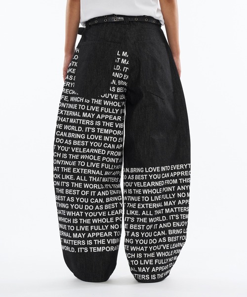 WISH FOR EVER（ウィッシュフォーエバー）の「DOCKING FONT RIGID DENIM / ドッキングフォントリジットデニム（デニムパンツ・メンズ・インディゴブルー/ブラック・LARGE/SMALL/MEDIUM）」の6枚目の写真