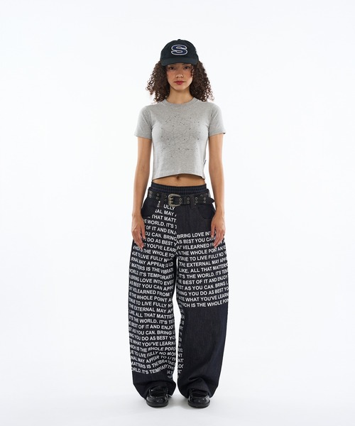 WISH FOR EVER（ウィッシュフォーエバー）の「DOCKING FONT RIGID DENIM / ドッキングフォントリジットデニム（デニムパンツ・メンズ・インディゴブルー/ブラック・LARGE/SMALL/MEDIUM）」の9枚目の写真