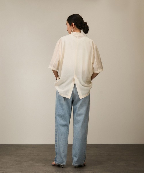 WEB限定】シアーハーフスリーブジャケット［洗える・冷房対策