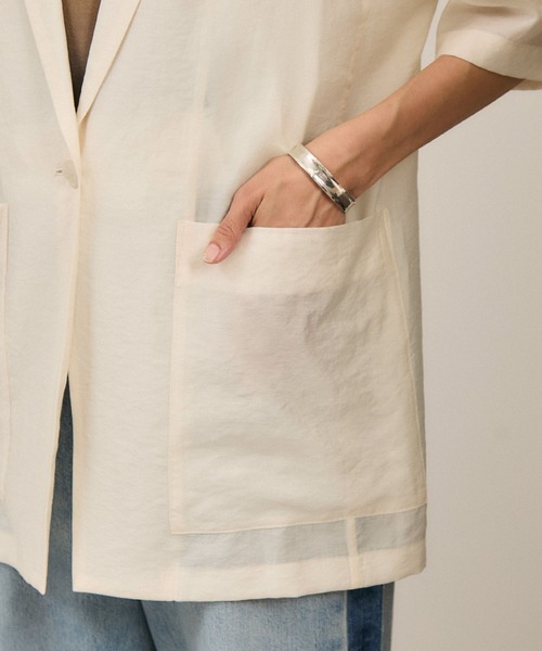 SALON adam et ropé シアーハーフスリーブジャケット［洗える］ SALON adam et rope'｜【WEB限定】シアーハーフスリーブ