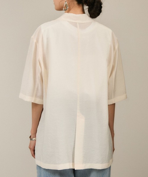 SALON adam et ropé シアーハーフスリーブジャケット［洗える］ WEB限定】シアーハーフスリーブジャケット［洗える・冷房対策