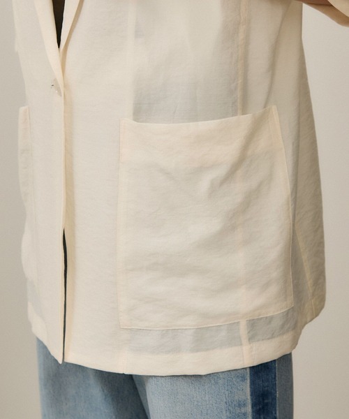 WEB限定】シアーハーフスリーブジャケット［洗える・冷房対策