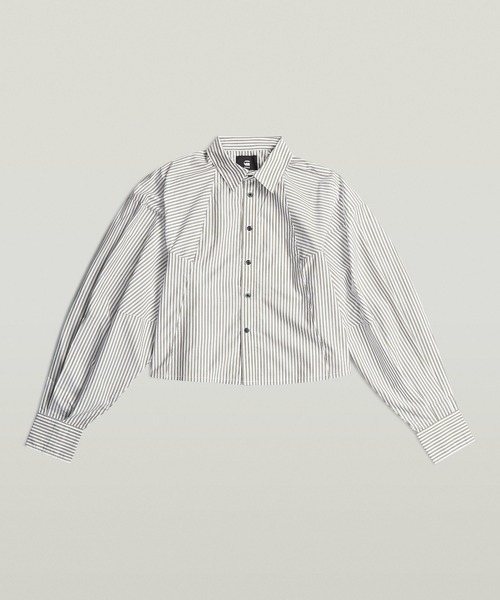 G-STAR(ジースター)の「MACRO BALLOON SHIRT/クロップドバルーンスリーブストライプシャツ/オーバーサイズシャツ(シャツ/ブラウス・レディース・ストライプ・SMALL/MEDIUM/X-SMALL)」の3枚目の写真