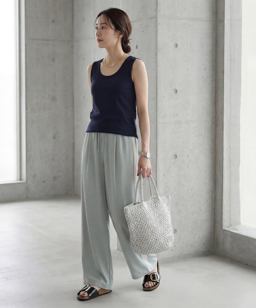 STYLE DELI(スタイルデリ)の「【Made in JAPAN】太めバインダーフライスタンクトップ(タンクトップ・レディース・ネイビー/ブラック/チャコールグレー/ホワイト・MEDIUM)」の13枚目の写真