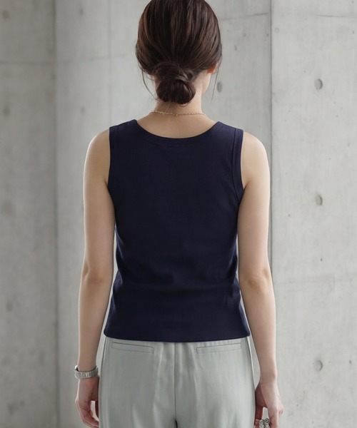 STYLE DELI(スタイルデリ)の「【Made in JAPAN】太めバインダーフライスタンクトップ(タンクトップ・レディース・ネイビー/ブラック/チャコールグレー/ホワイト・MEDIUM)」の11枚目の写真