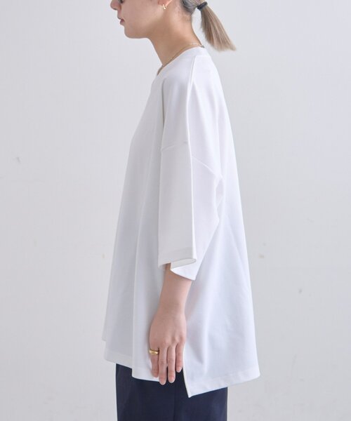 CIAOPANIC TYPY（チャオパニックティピー）の「【ユニセックス】ポンチハイカウントサイドスリットビッグシルエットTee（Tシャツ/カットソー・レディース・ブラック/チャコールグレー/ホワイト/ライトグレー/ブラウン/オフホワイト/グリーン・MEDIUM/LARGE/X-LARGE）」の14枚目の写真