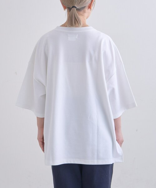 CIAOPANIC TYPY（チャオパニックティピー）の「【ユニセックス】ポンチハイカウントサイドスリットビッグシルエットTee（Tシャツ/カットソー・レディース・ブラック/チャコールグレー/ホワイト/ライトグレー/ブラウン/オフホワイト/グリーン・MEDIUM/LARGE/X-LARGE）」の11枚目の写真